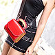 Amely-Red leather women's handbag, bag with wood. Crossbody bag. Lemberg Leather. My Livemaster. Фото №5