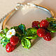 'Forest strawberry': lampwork bracelet red berries. Bead bracelet. BeautyGlassByKate(Lampwork) (beauty-glass). Online shopping on My Livemaster.  Фото №2