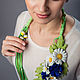 Necklace leather Daisies and cornflowers. Decoration leather. Necklace. lanssveta. My Livemaster. Фото №6