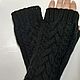 Mittens with braids black, L. Mitts. HOBBIMANIYA. Online shopping on My Livemaster.  Фото №2