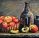 картина маслом Натюрморт с яблоками и персиками