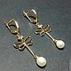 Order Dragonfly earrings585 gold, pearl. masterskai. Livemaster. . Earrings Фото №3
