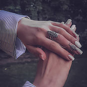 Украшения handmade. Livemaster - original item Silver ethnic ring on the whole finger chain. Handmade.