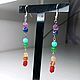Chakra earrings with natural rainbow stones for harmony of soul and body, Earrings, ,  Фото №1