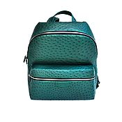 Сумки и аксессуары handmade. Livemaster - original item Backpack made of genuine ostrich leather, in green color!. Handmade.