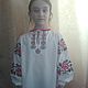 Рубашка детская с вышивкой "Розочка", вышиванка детская, Народные рубахи, Кемерово,  Фото №1