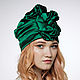 Emerald Green Silk turban hat hijab millinery. Caps. TURBAN SVS. My Livemaster. Фото №5