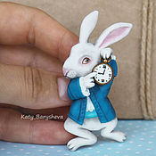 Украшения handmade. Livemaster - original item White rabbit brooch from Alice in Wonderland
