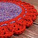 Order The round knitted rug crochet multi-colored 'tricolor'. knitted handmade rugs (kovrik-makrame). Livemaster. . Carpets Фото №3