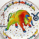 Order Zodiac sign Taurus-plate on the wall-gift to Taurus. Art by Tanya Shest. Livemaster. . Decorative plates Фото №3