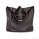 Order Shopper Bag Leather Brown Chocolate Bag Bag Package T-shirt. BagsByKaterinaKlestova (kklestova). Livemaster. . Shopper Фото №3
