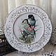 Round wall panel shabby chic ' Bird's trill', Pictures, ,  Фото №1
