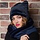 Шапка Папаха экомех "Тёмная лазурь". Шапки. KUDESNITSA Designer Accessories. Интернет-магазин Ярмарка Мастеров.  Фото №2