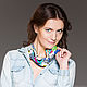Order Transformer silk scarf necklace with blue agate. Butik4you. Livemaster. . Necklace Фото №3