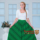 Warm skirt with pockets 'herringbone' green, Skirts, St. Petersburg,  Фото №1