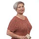 Платье вязаное женское длинное хлопок с люрексом терракот Медичи. Платья. Вязаная одежда на заказ от Ольги. Интернет-магазин Ярмарка Мастеров.  Фото №2