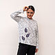 Longsleeve with embroidery leaf with lilac base. Longslives. natali. Online shopping on My Livemaster.  Фото №2