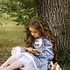 Платье "Кокетка" в синем цвете. Платья. Little___dress. Интернет-магазин Ярмарка Мастеров.  Фото №2