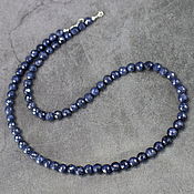 Работы для детей, handmade. Livemaster - original item Silver 925pr. Natural SAPPHIRE beads with cut. Handmade.