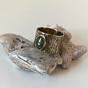 Украшения handmade. Livemaster - original item Brass ring with emerald. Handmade.