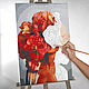 Заказать Картина по номерам Девушка с цветами 30х40см. Red-panda-print. Ярмарка Мастеров. . Картины по номерам Фото №3