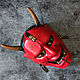 Японская маска Хання Красный Ёкай. Маски интерьерные. Qarma Masks. Ярмарка Мастеров.  Фото №5