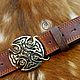  Leather belt with brass buckle ' Celtic cross'. Straps. Leather product G.M.G.. Online shopping on My Livemaster.  Фото №2