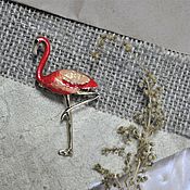 Винтаж handmade. Livemaster - original item Vintage Flamingo Pendant Brooch