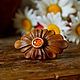 Order Ring with amber Daisy. WOODMELODY. Livemaster. . Rings Фото №3