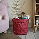Корзина-мешок для хранения XL 43*25*25 см./цвет красный. Корзины. ecoideas.shop. Ярмарка Мастеров.  Фото №5