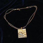 Винтаж handmade. Livemaster - original item Vintage necklace with leopard pendant. USA. Handmade.