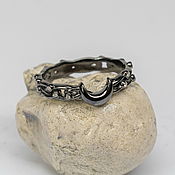 Украшения handmade. Livemaster - original item Silver ring with a month with Gothic diamonds. Handmade.
