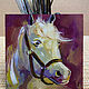Картина с лошадью "Златовласка". Маленькая картина маслом. Картины. LifiaArt. Интернет-магазин Ярмарка Мастеров.  Фото №2