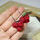 Серьги с малиной. Серьги классические. Handwork by Natalia. Интернет-магазин Ярмарка Мастеров.  Фото №2