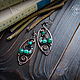 Order Copper earrings with green stones Oval earrings leaves with curls. Strangell Jewelry. Livemaster. . Earrings Фото №3