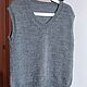 Жилет женский 44-48 размер вязаный серый цвет. Жилеты. AccessoriesWool мягко и комфортно. Интернет-магазин Ярмарка Мастеров.  Фото №2