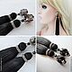 Клипсы "Sweet Black Elegant" - шелк, стразы Сваровски. Клипсы. Декор Студия НБ. Ярмарка Мастеров.  Фото №6