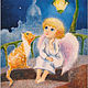The angel and Red cat painting Reproduction