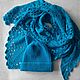 Turquoise scarf (shawl). Shawls1. handwerkhof. My Livemaster. Фото №6