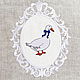 Track with embroidery `Geese` 
`Sulkin house` embroidery workshop