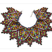 Украшения handmade. Livemaster - original item Necklace: Collar shoulder strap with beaded ornament, silyanka. Handmade.