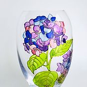 Ваза для цветов с росписью из стекла Богемия