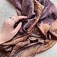 Silk stole 'Chocolate and blueberries' EcoPrint brown, Wraps, Moscow,  Фото №1