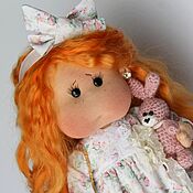 Розовый Зайка 9 см игрушка для кукол в ручку  заяц аксессуар для куклы