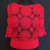 Одежда handmade. Livemaster - original item Knitted red jacket. Handmade.