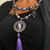 Украшения handmade. Livemaster - original item Necklace made of natural amethyst stones, stylish purple jewelry. Handmade.