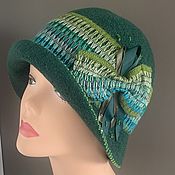 Аксессуары handmade. Livemaster - original item Green cloche hat. Handmade.