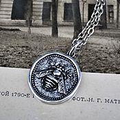 Украшения handmade. Livemaster - original item Pendant coin Bee. 925 sterling silver. Handmade.