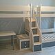 Двухъярусная кровать с лестницей комодом. Мебель для детской. Bambini Letto. Эко мебель на заказ. Ярмарка Мастеров.  Фото №6