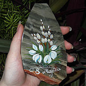 Сувениры и подарки handmade. Livemaster - original item Gift on March 8 Magnet stone Spring Flowers. Handmade.
